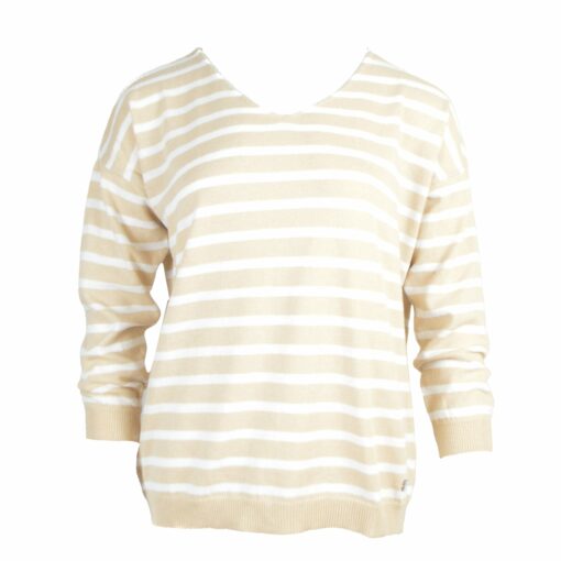 Sweter wiosenny beżowy, bawełniany d121034-jasny-bez